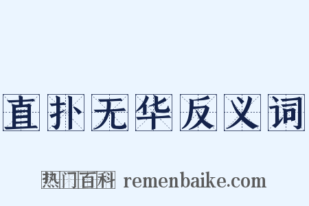 直扑无华反义词是什么意思的图片